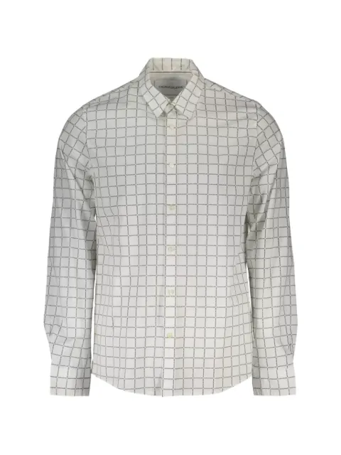 Calvin Klein grid-print slim-fit shirt