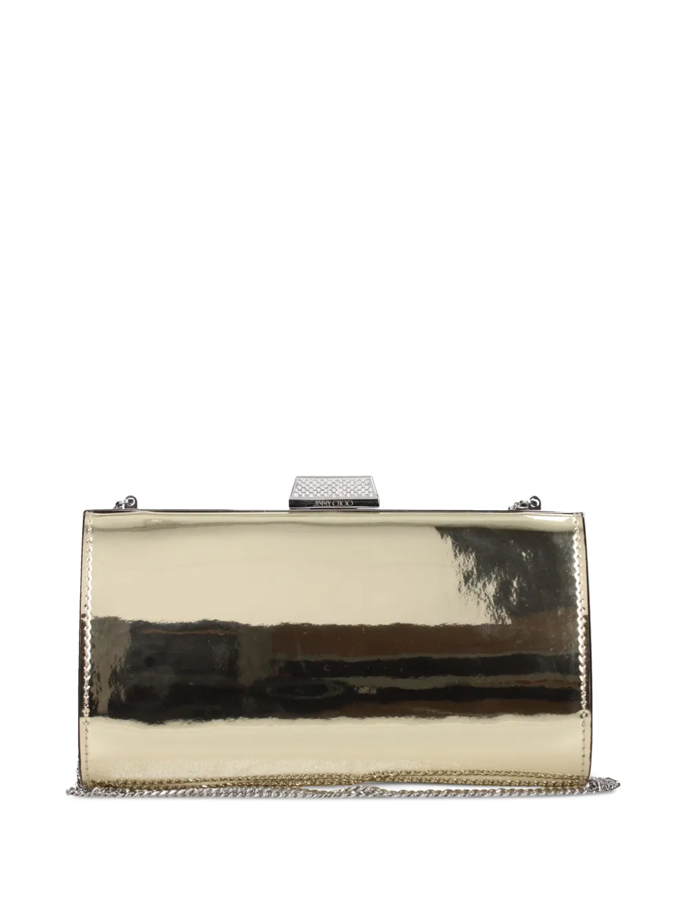 Jimmy Choo Leren clutch met kristallen Goud