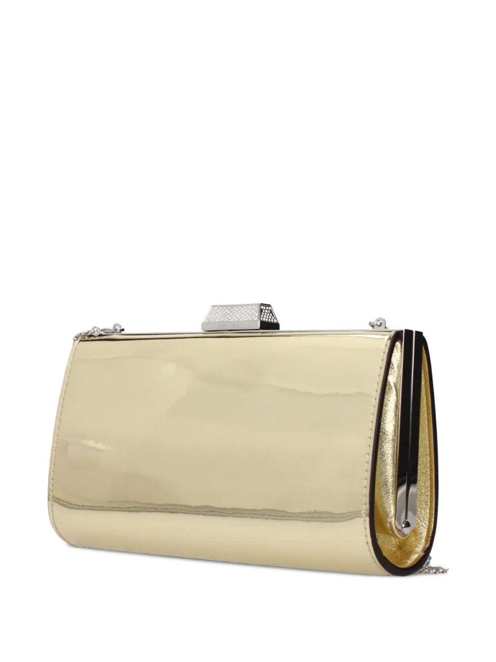 Jimmy Choo Leren clutch met kristallen Goud
