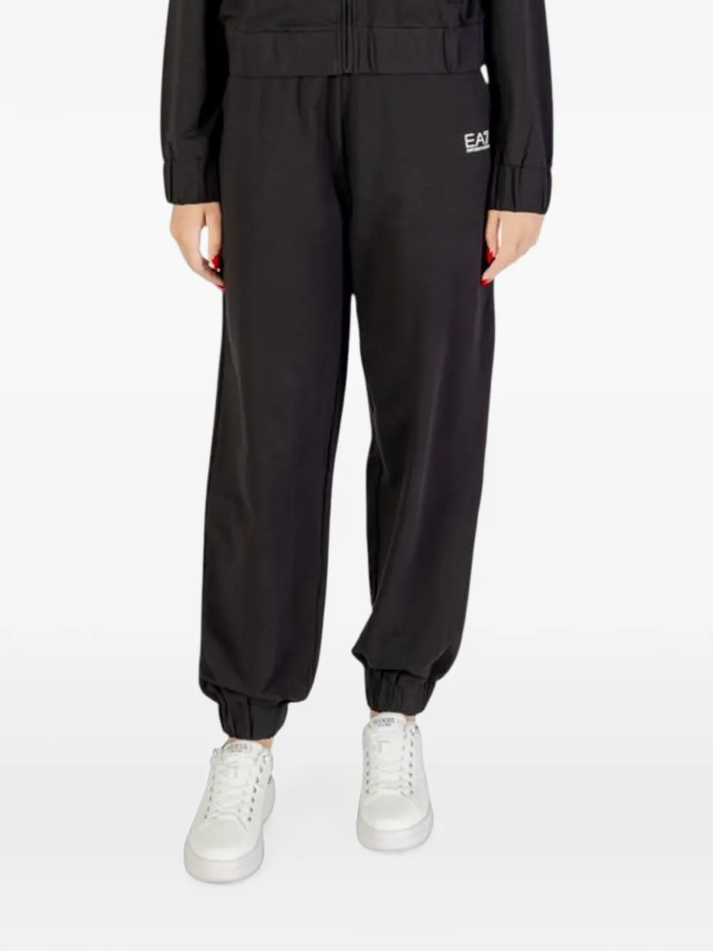 Ea7 Emporio Armani logo-detail zip-up cotton tracksuit - Nero
