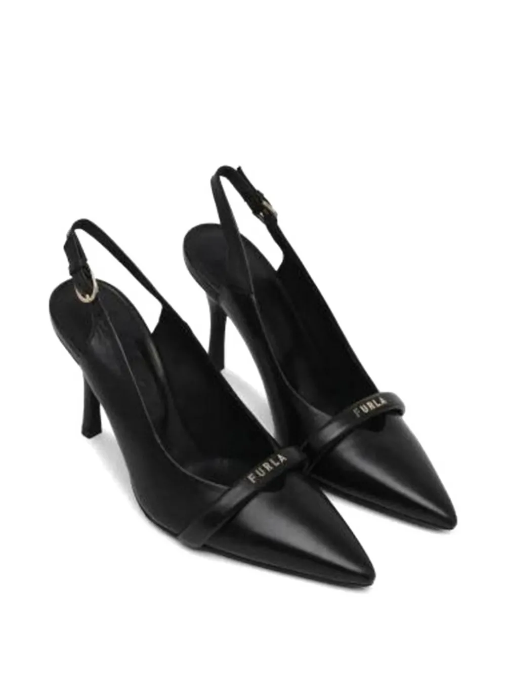 Furla leather heeled sandals Zwart