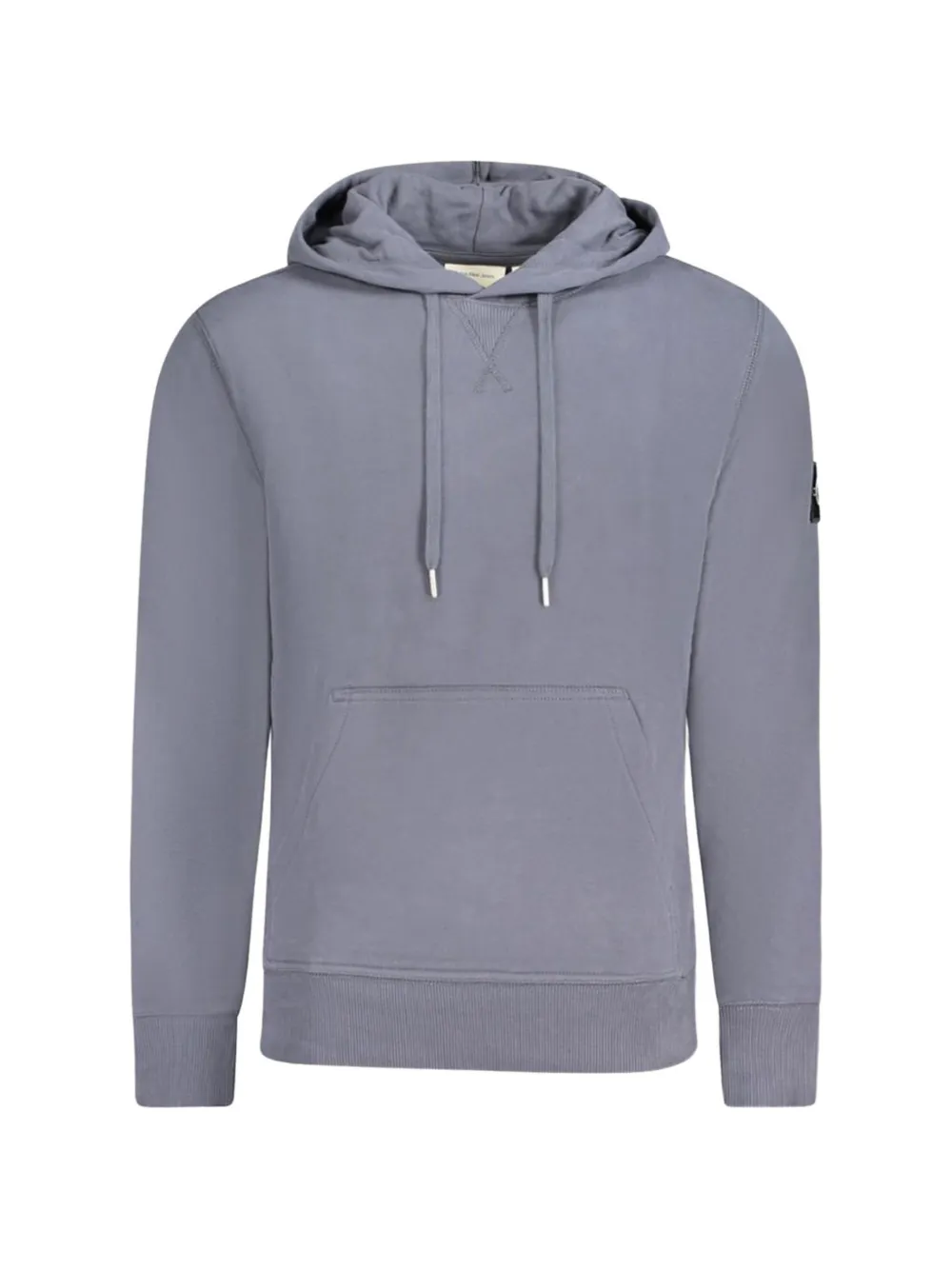 Calvin Klein logo-patch drawstring hoodie - Grau