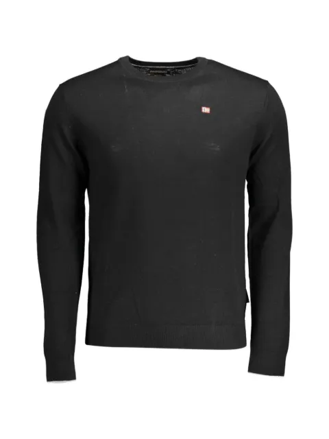 Napapijri logo-patch crew-neck sweater