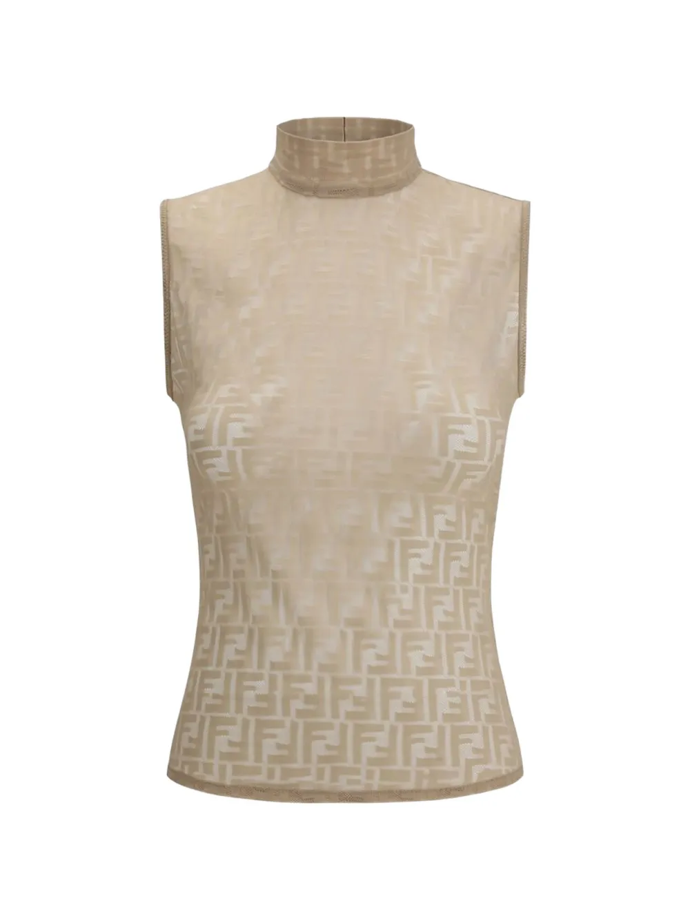 FENDI logo-pattern sleeveless top - Toni neutri