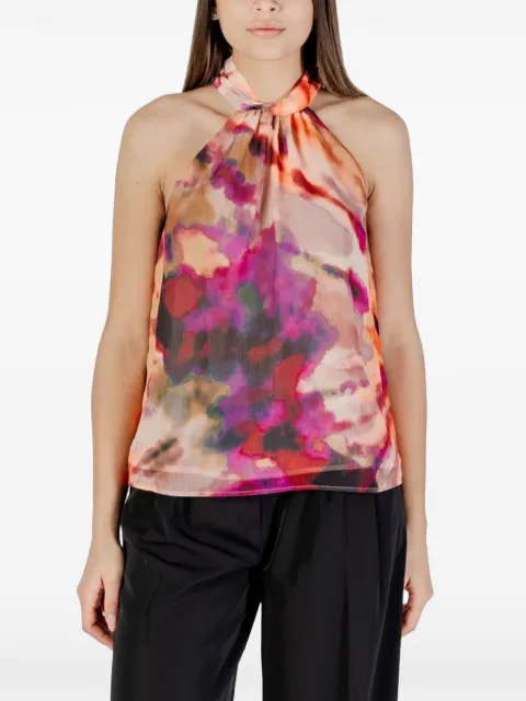 Morgan abstract-print halterneck top