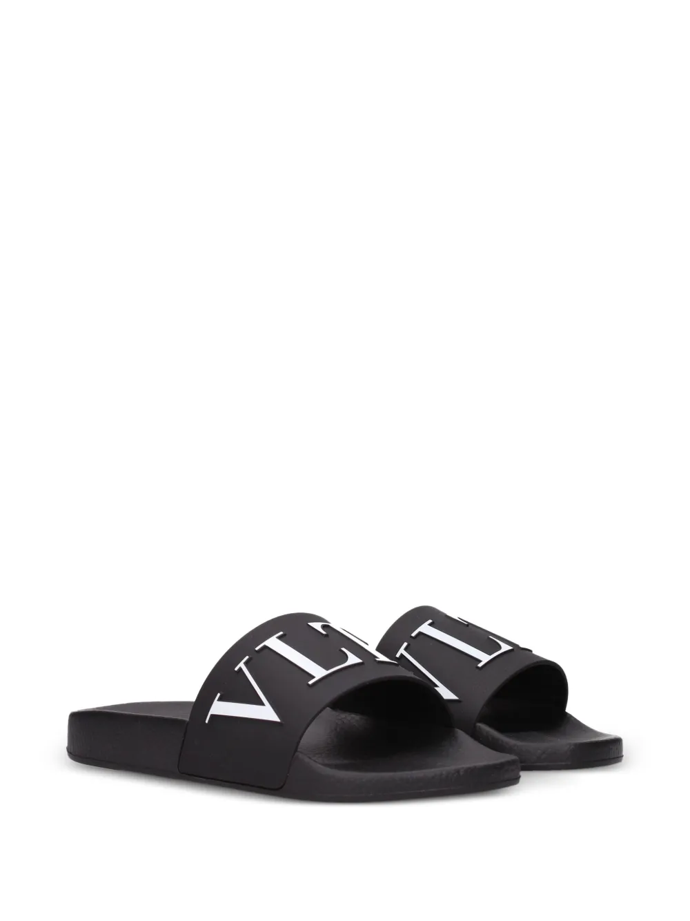Valentino Garavani logo slide sandals Zwart