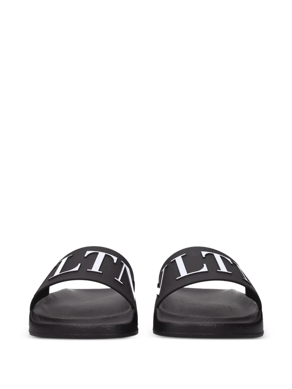 Valentino Garavani logo slide sandals Zwart