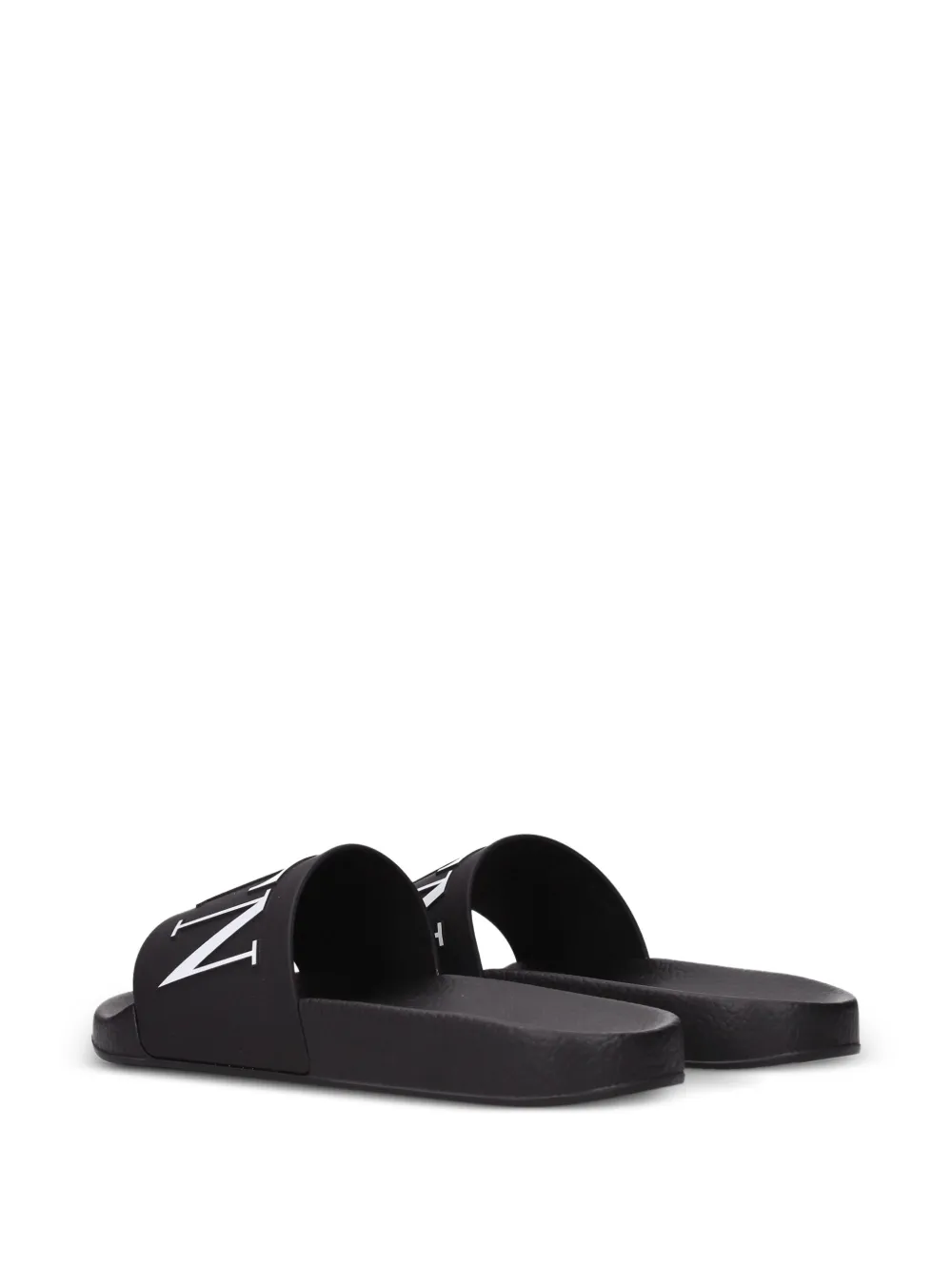 Valentino Garavani logo slide sandals Zwart