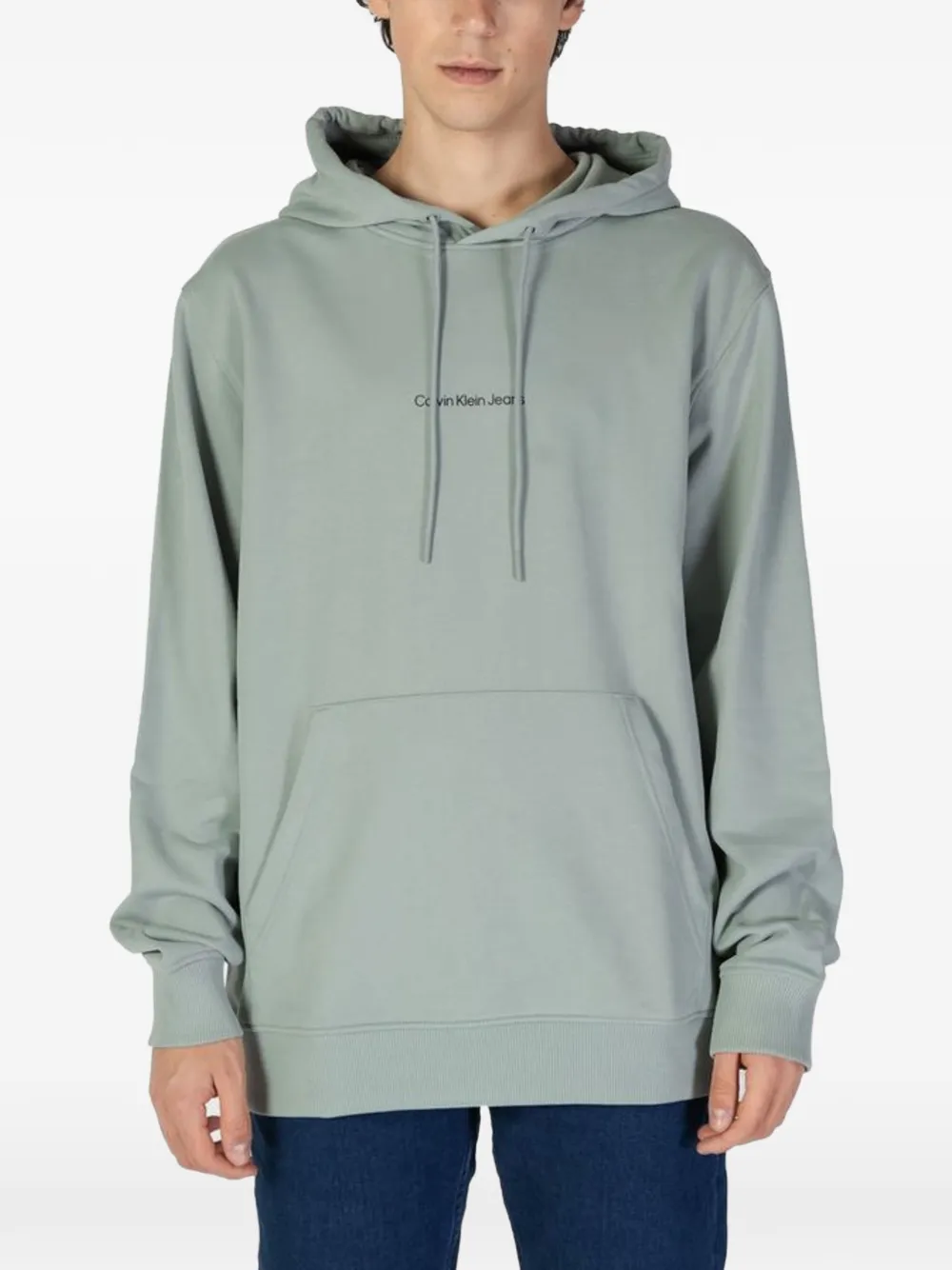 Calvin Klein Jeans logo-print hoodie - Grigio