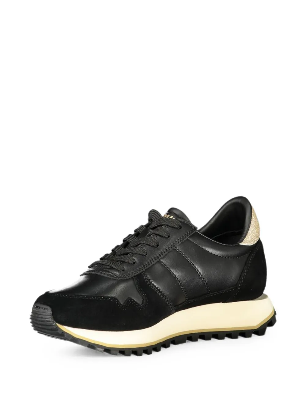 Blauer glitter-detail panelled sneakers Zwart