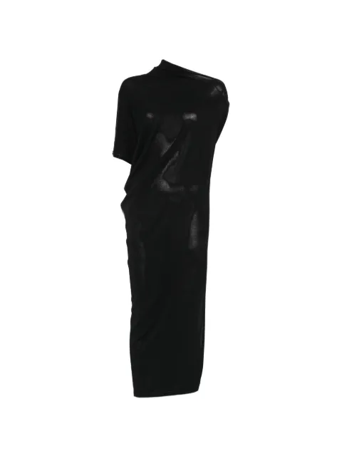 Isabel Benenato asymmetric-neck draped maxi dress