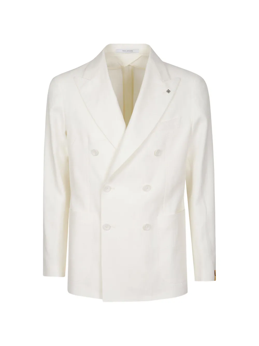 Tagliatore double-breasted linen blazer - Weiß