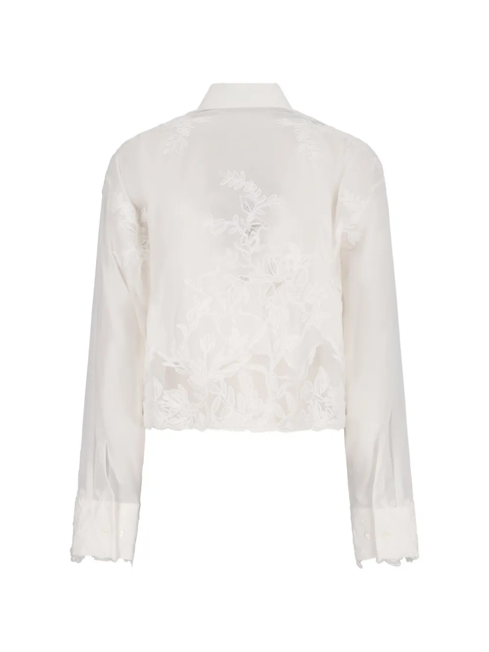 Ermanno Scervino Cropped blouse met borduurwerk Wit