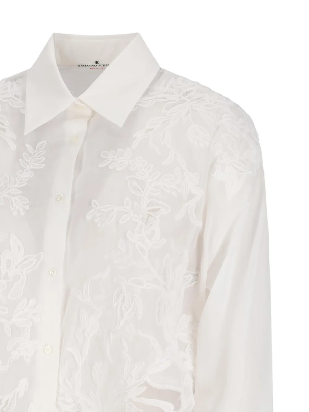 Ermanno Scervino Cropped blouse met borduurwerk Wit
