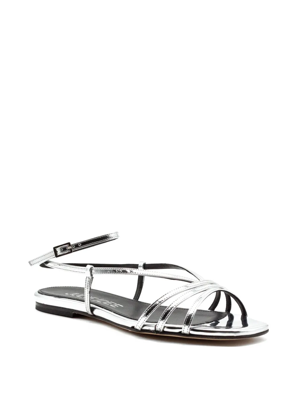 Julie Dee woven-strap metallic sandals Zilver