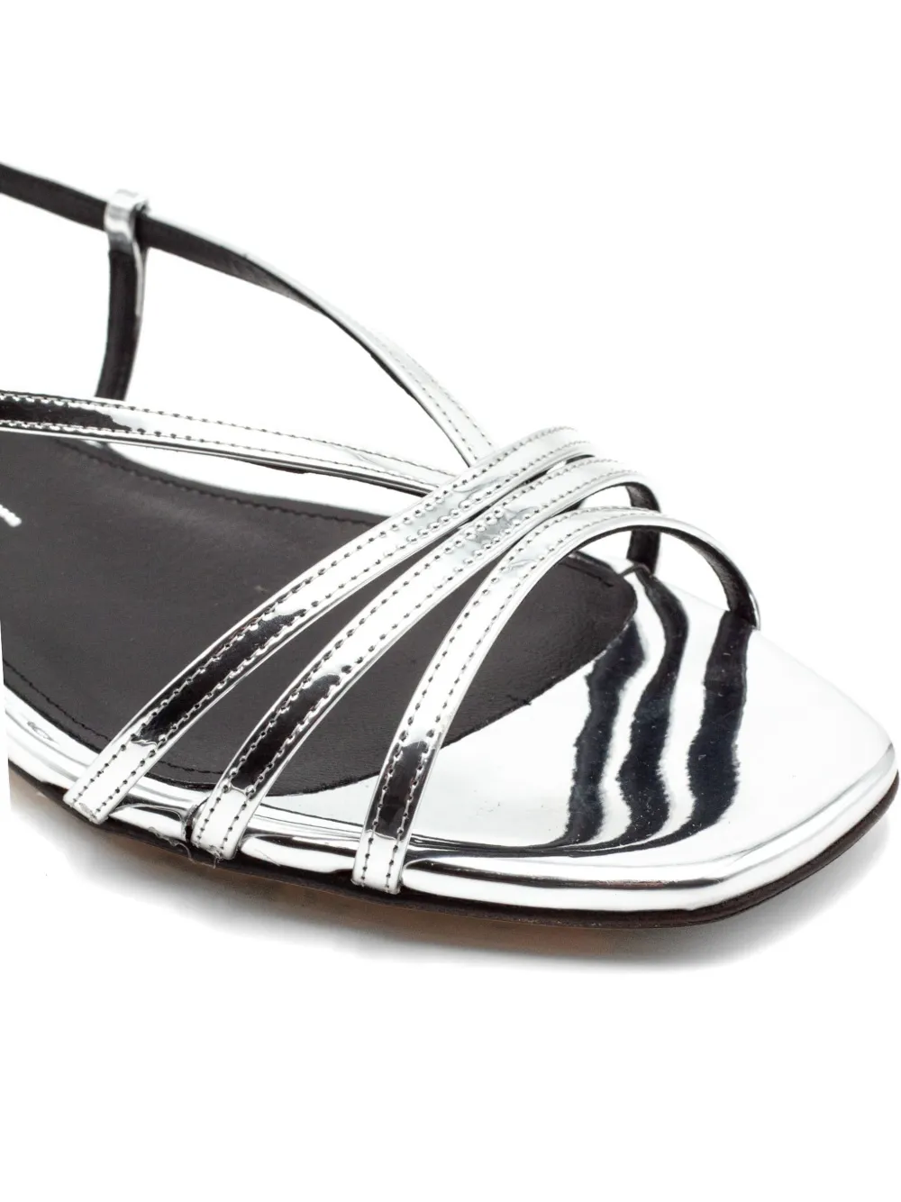 Julie Dee woven-strap metallic sandals Zilver