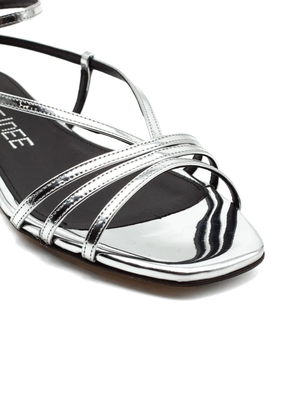 Julie Dee woven-strap metallic sandals Zilver