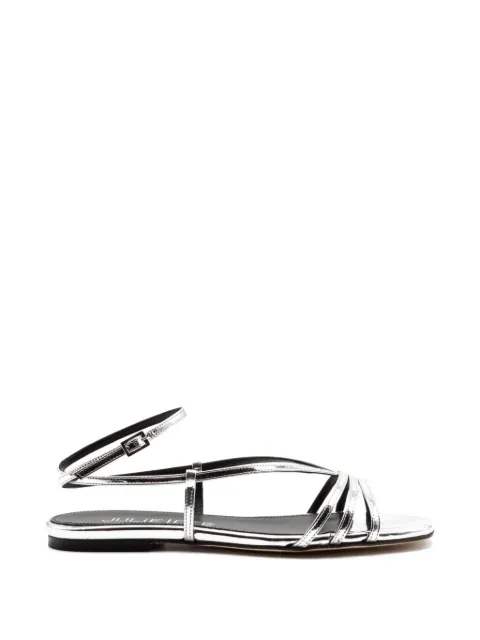 Julie Dee woven-strap metallic sandals