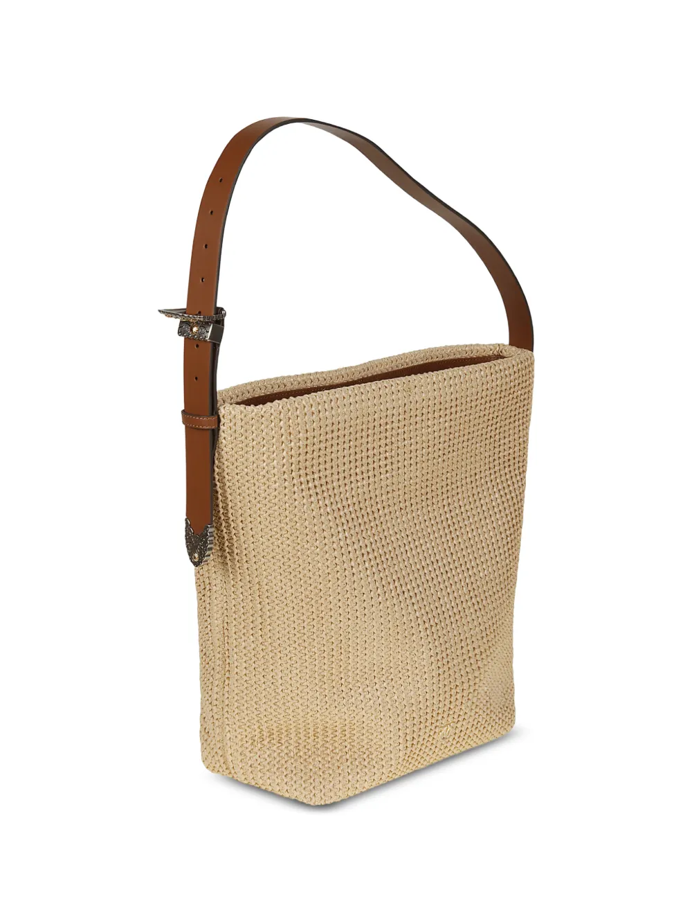 PINKO Geweven bucket-tas met gesp Beige