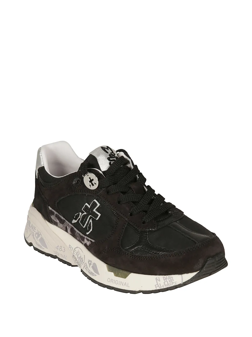 Premiata Mased leopard-print sneakers Zwart