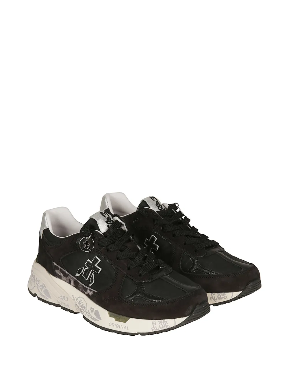 Premiata Mased leopard-print sneakers Zwart