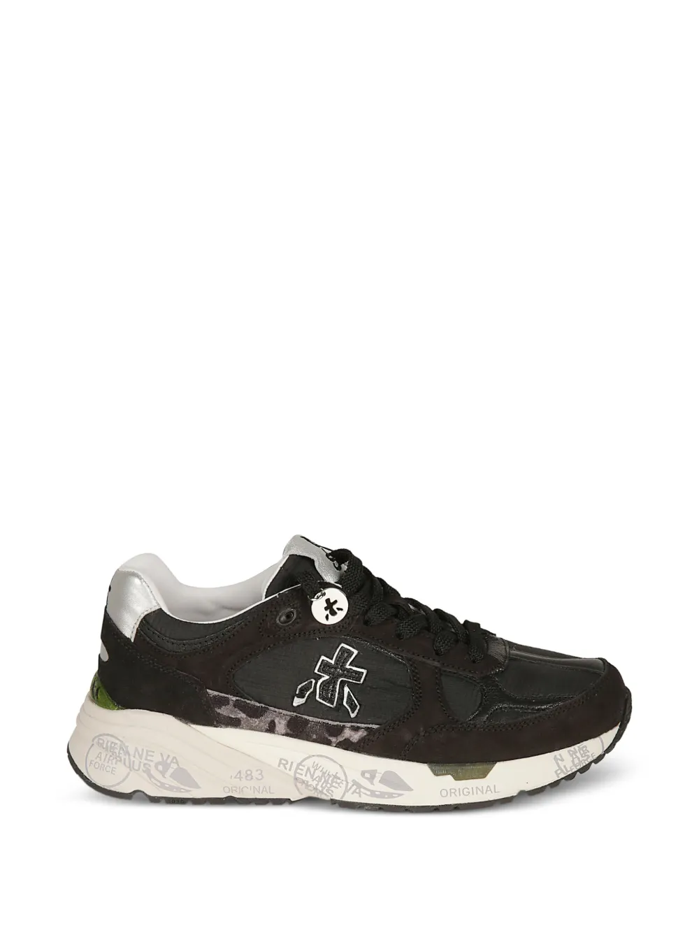 Premiata Mased leopard-print sneakers Zwart