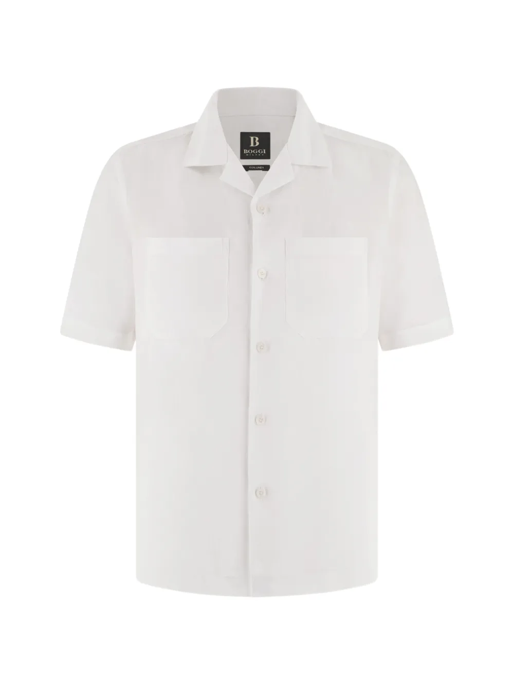 Boggi Milano short-sleeved linen shirt - Weiß