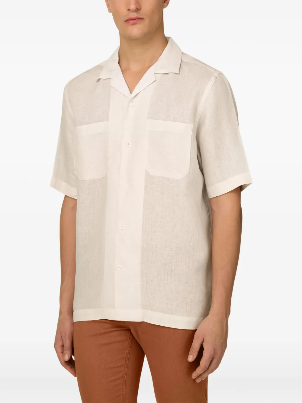 Boggi Milano Linnen overhemd Beige