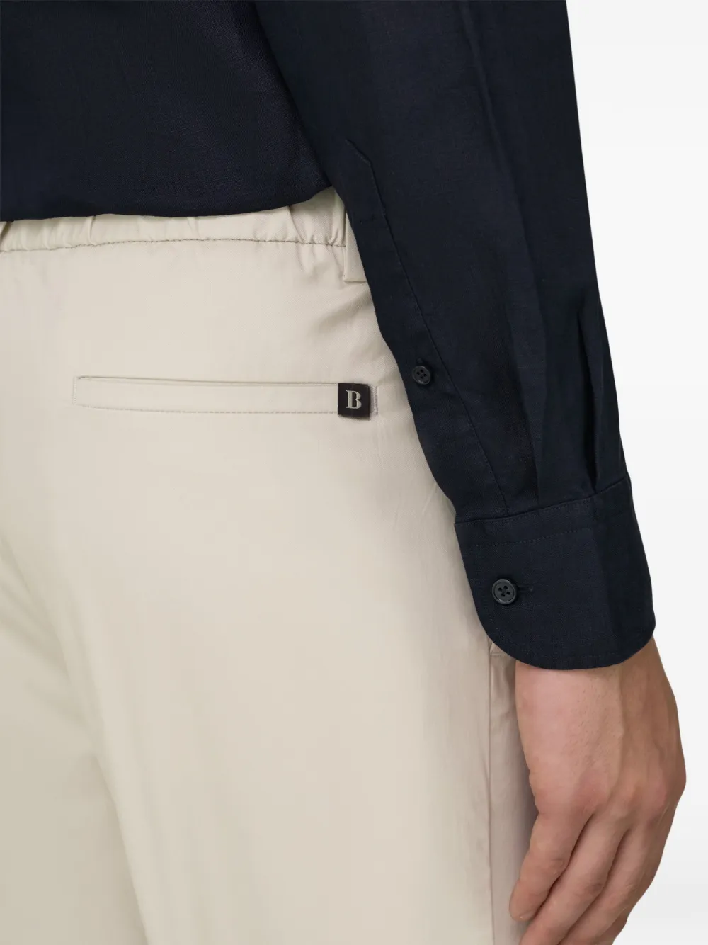 Boggi Milano Linnen overhemd met wassing Blauw