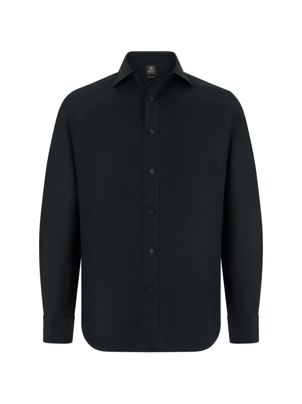 Boggi Milano garment-washed linen shirt - Schwarz