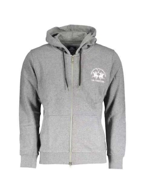 La Martina logo-embroidered zip-up hoodie