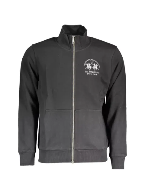 La Martina logo-embroidered zip-up sweatshirt