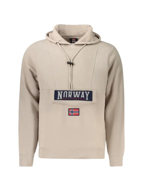 Norwegian Rain logo-patch flap-pocket hoodie