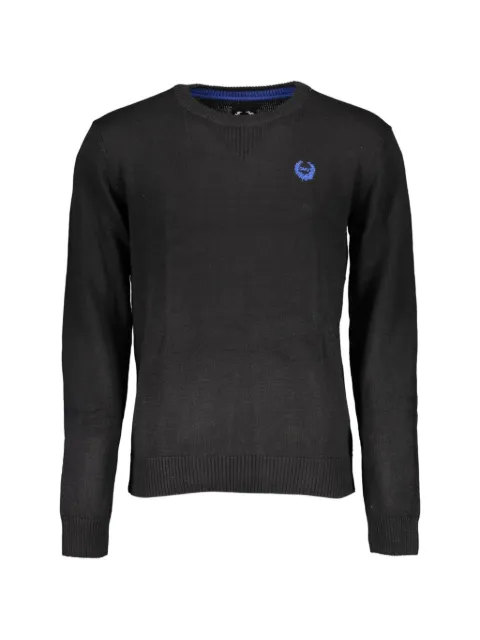 Gian Marco Venturi Vintage elbow-patch logo-embroidered sweater