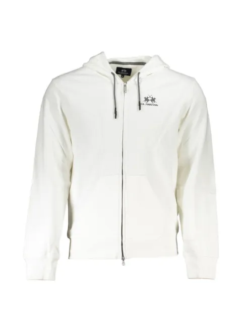 La Martina logo-embroidered zip-up cotton hoodie