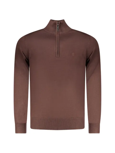 COVERI MOVING quarter-zip embroidered-logo sweater