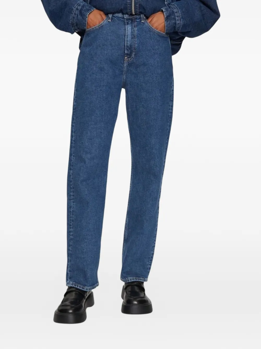 Calvin Klein Jeans high-waisted straight-leg jeans - Blau