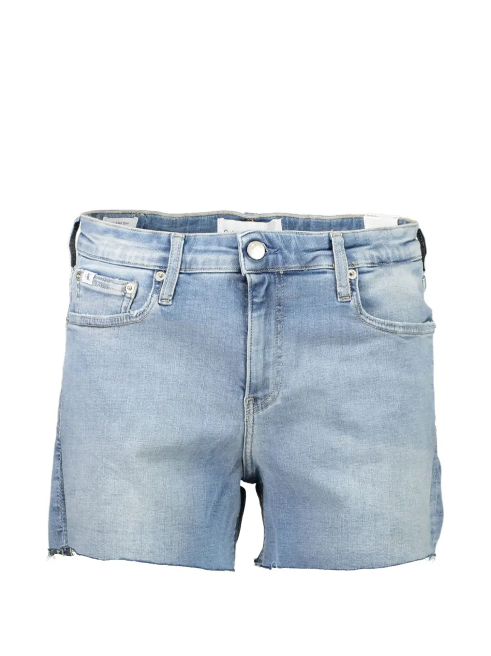 Calvin Klein button-fastening distressed cotton shorts - Blu