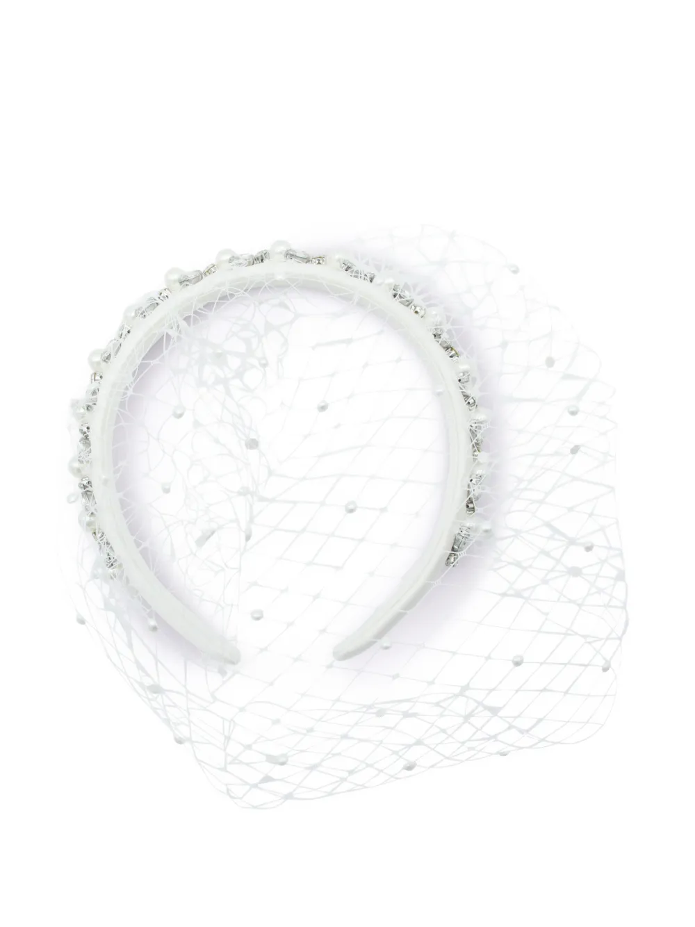 Self-Portrait embellished veiled headband - Weiß