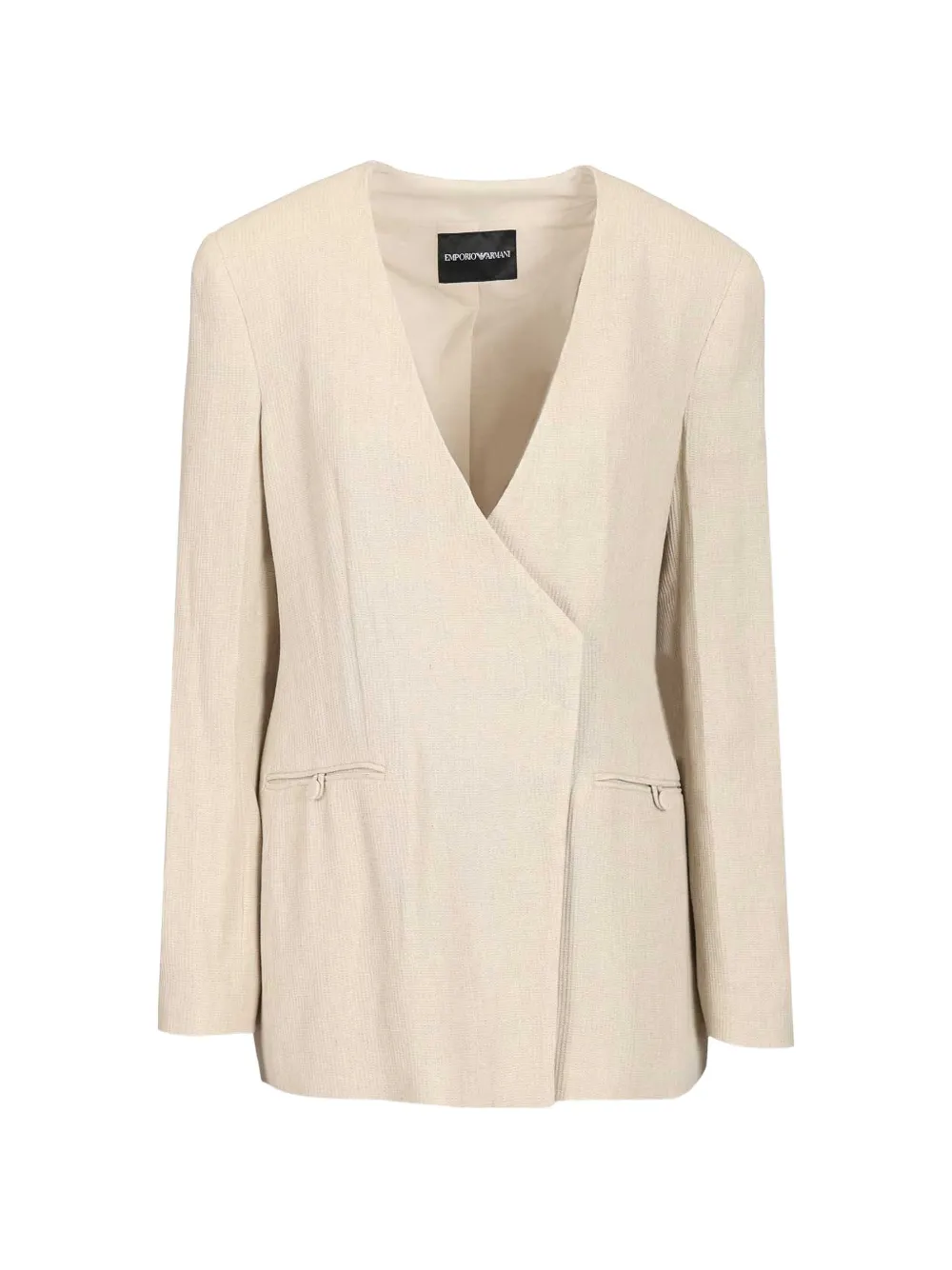Emporio Armani textured double-breasted blazer - Toni neutri