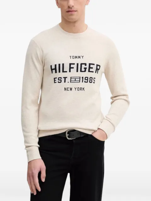Tommy Hilfiger logo-detail knitted cotton sweater
