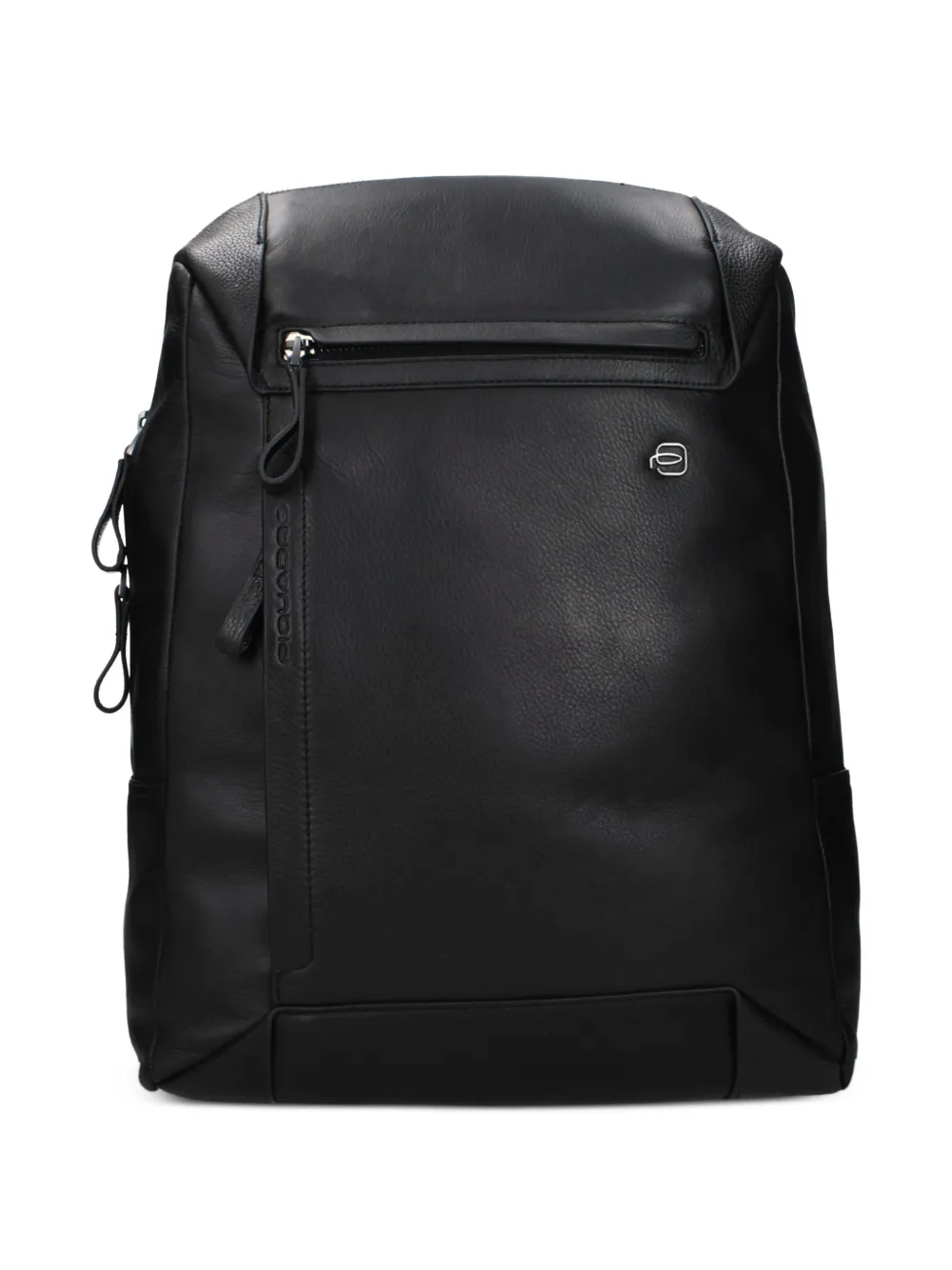 PIQUADRO logo-plaque leather backpack - Nero