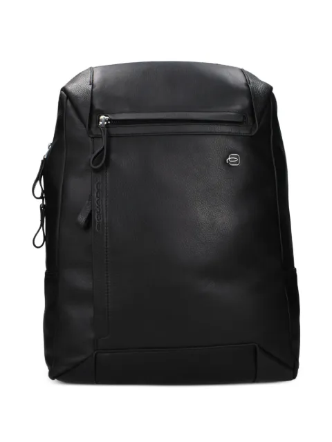 PIQUADRO logo-plaque leather backpack
