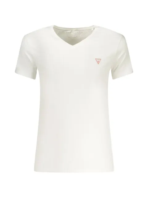 GUESS USA V-neck logo-patch T-shirt