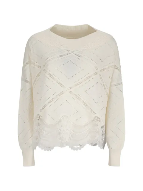 Ermanno Scervino — lace-trimmed sweater