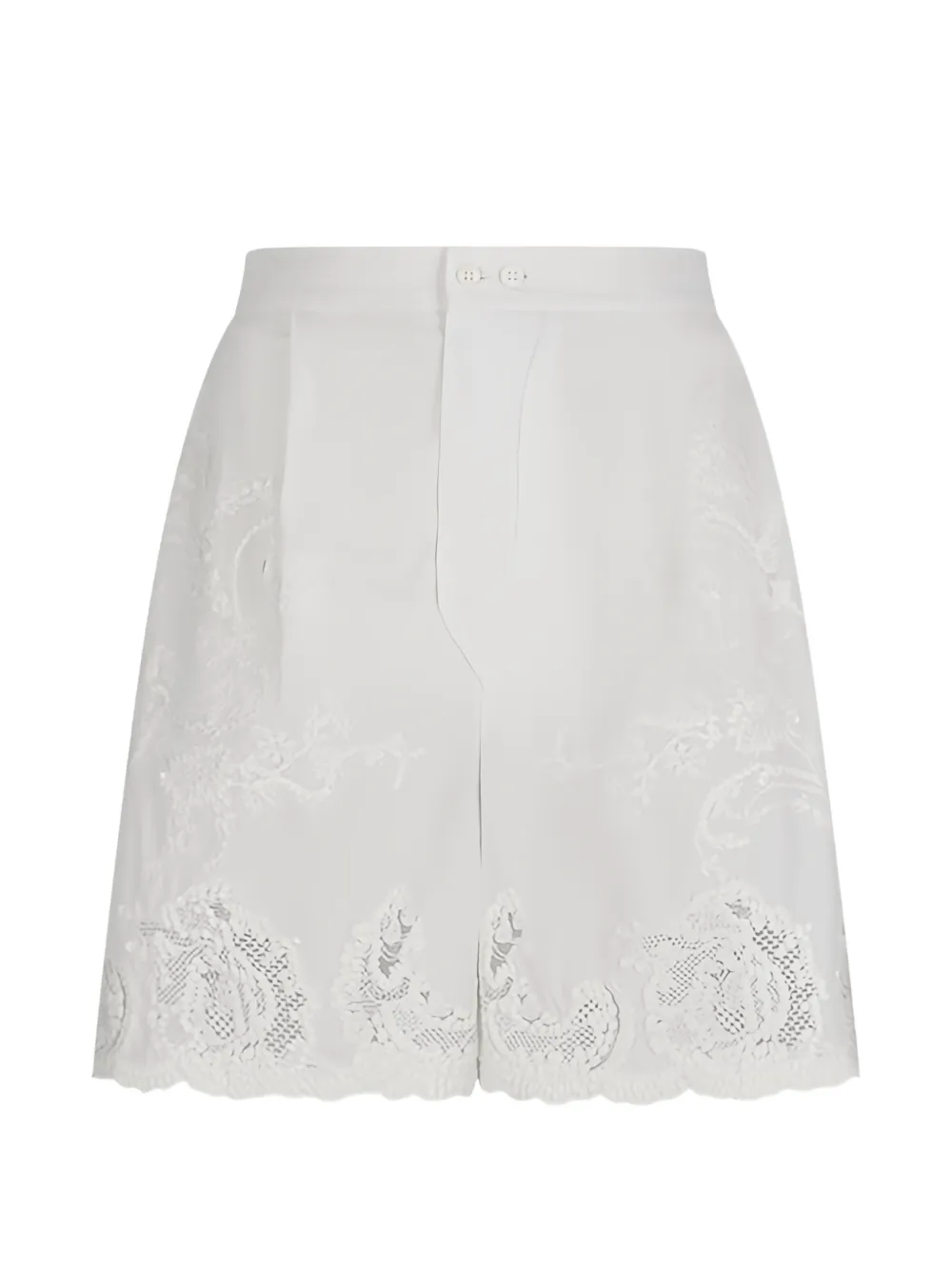Ermanno Scervino embroidered lace-trim shorts - Bianco