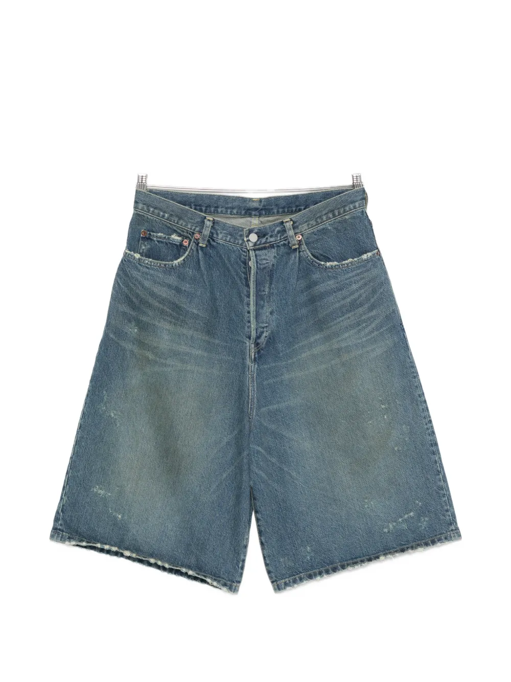 ssstein faded distressed-effect shorts - Blau