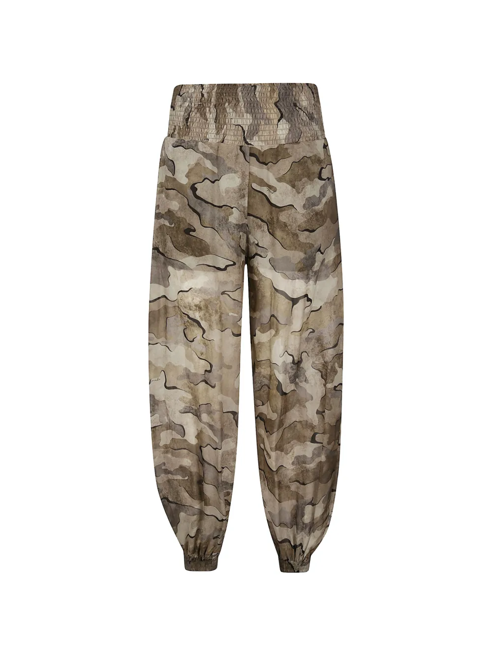 PINKO camouflage-print smocked trousers - Nude