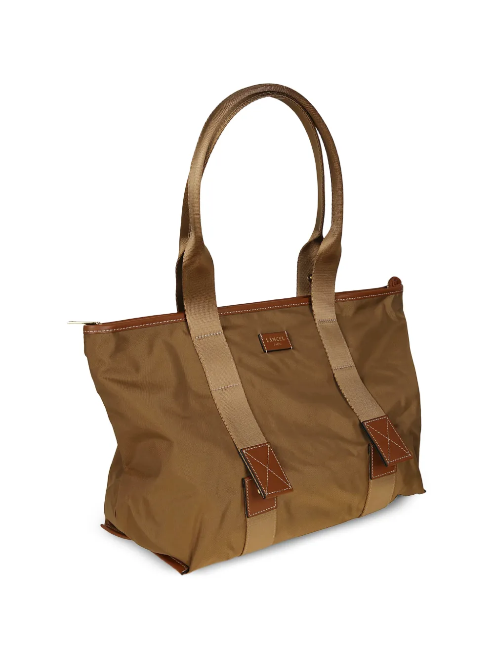 Lancel Shopper met logoplakkaat en leren afwerking Bruin