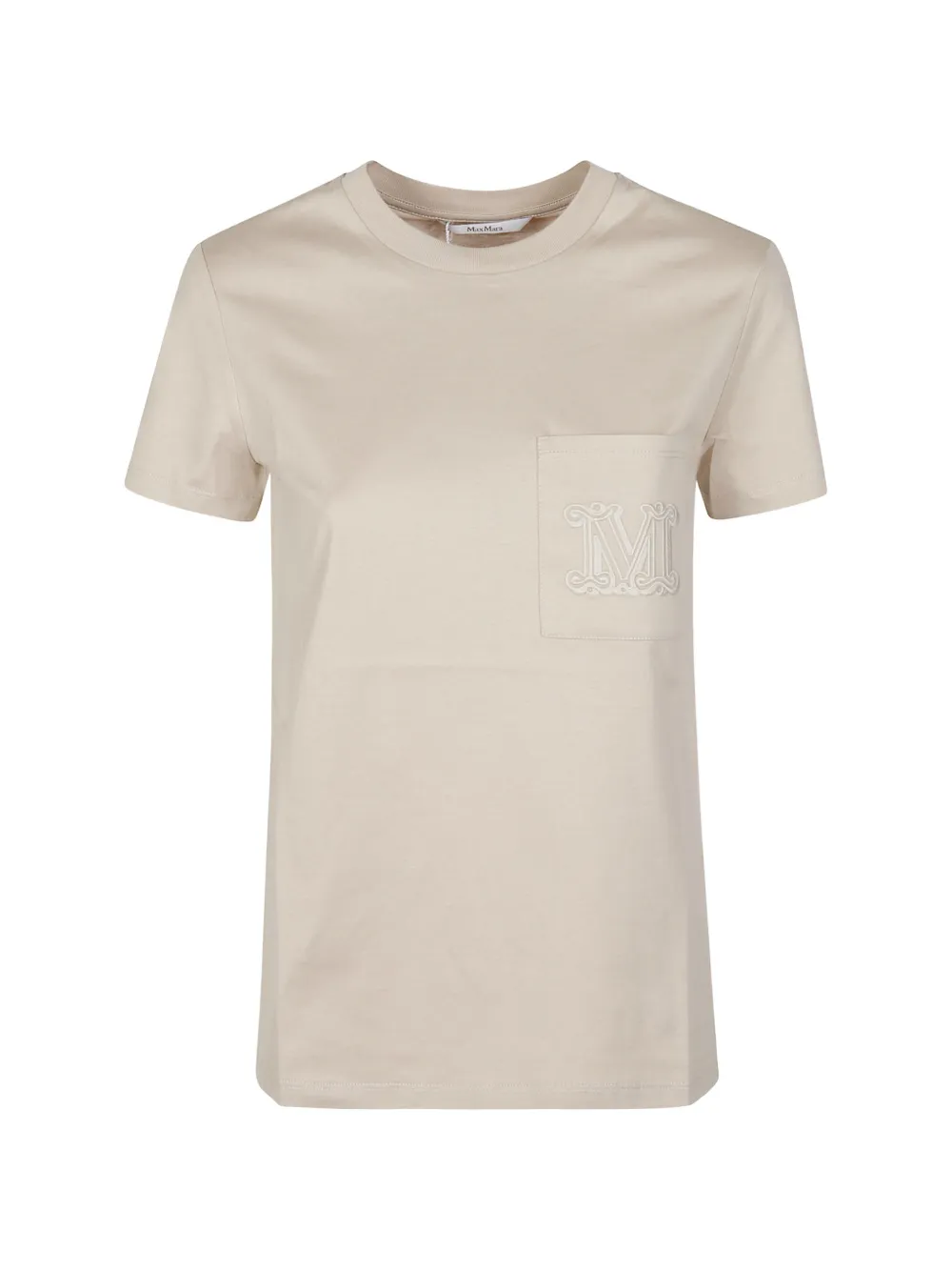 Max Mara logo-embroidered pocket T-shirt - Toni neutri